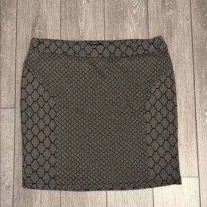 Ashley Stewart Black and Gray Textured Pencil Skirt